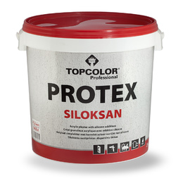 Akrilinis silikoninis dekoratyvinis tinkas TOPCOLOR Protex Siloksan, 1,5mm (samanėlė), balta, 25 kg.