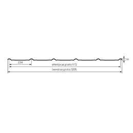 Čerpinio profilio plieninė stogo danga Hanbud "Claro" 0,47 mm., (1172mm) ruda, blizgi (RAL8017), m2