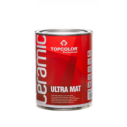 Padidinto matiškumo lateksiniai dažai vidaus darbams TOPCOLOR Ceramic Ultra Mat, balta (A bazė), 1 L