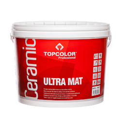 Padidinto matiškumo lateksiniai dažai vidaus darbams TOPCOLOR Ceramic Ultra Mat, balta (A bazė), 10 L