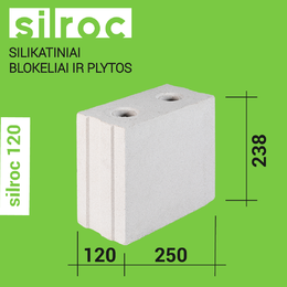 Silikatinis blokas SILROC M12 250x120x238 (96 vnt)
