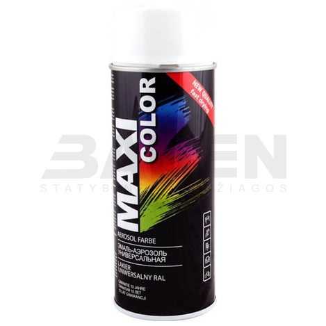 Dažai | Purškiami dažai MAXI-COLOR RAL9003 baltos spalvos, 400 ml