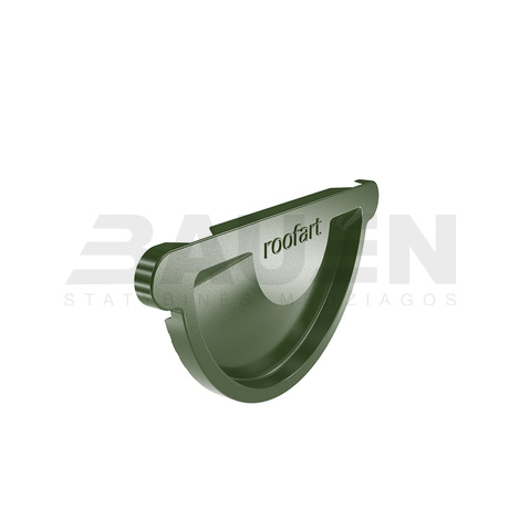 Dangteliai | Latako galinis dangtelis (aklė) Roofart 125mm., žalia (RAL6020)