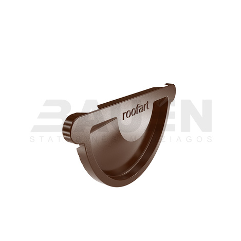 Dangteliai | Latako galinis dangtelis (aklė) Roofart 125mm., ruda (RAL8017)