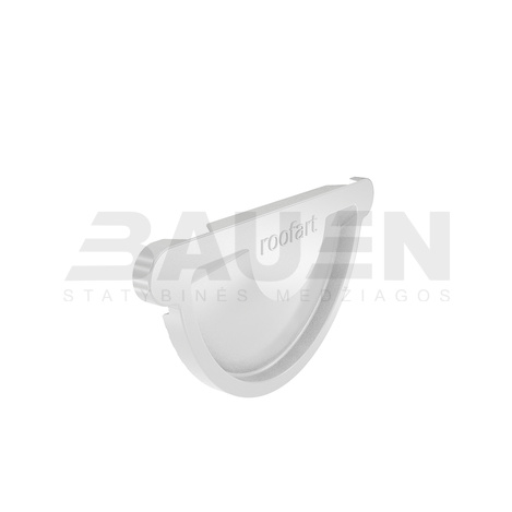 Dangteliai | Latako galinis dangtelis (aklė) Roofart 125mm., balta (RAL9010)