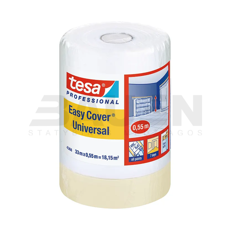 Statybinės plėvelės | Apsauginė plėvelė TESA Easy Cover Universal (4368), 33 m x 550 mm., vidaus darbams