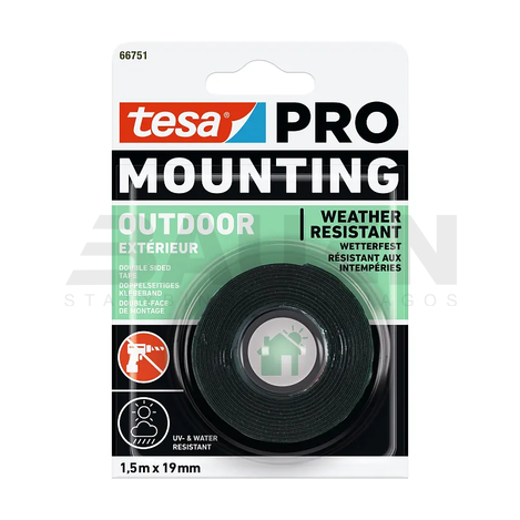 Juostos | Skaidri dvipusio lipnumo juosta TESA Pro Mounting Outdoor (66751) 1,5 m x 19 mm