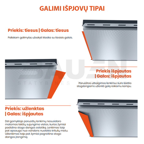 Plieninė danga | Klasikinė skarda Hanbud PHR560 "Molet" 0,5-0.7 mm., (0,525mm) juoda, blizgi (RAL9005), m2