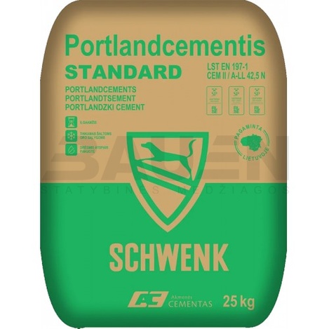 Cementas | Cementas Portlandcementis STANDART CEM II/A-LL 42.5N, 25 Kg.