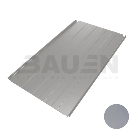 Plieninė danga | Klasikinė skarda Hanbud PHR560 "Trapecija 4" 0,5-0.7 mm., (525mm) tams. sidabrinė, blizgi (RAL9007), m2