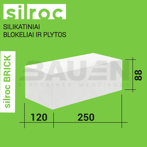 Statybinės | Silikatinės plytos SILROC 250x120x88, 15MPa  