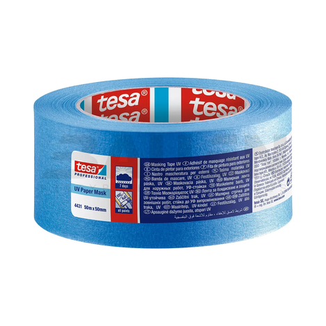 Dažymo juostos | Dažymo juosta TESA Professional UV Paper Tape (4431), lauko darbams, 50 m x 50 mm., 7 d.