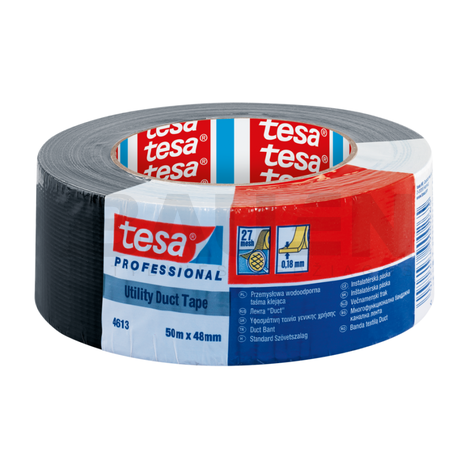 Juostos | Audinio juosta TESA Utility Duct Tape (4613) 50 m x 48 mm., juoda