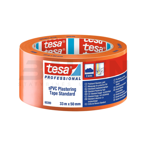 Tinkavimo juosta | Glaistymo, tinkavimo juosta TESA sPVC Plastering Tape Standard (60399) 33 m x 50 mm., 1 sav
