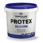 Silikoninis dekoratyvinis tinkas TOPCOLOR Protex Silicone, 1,5mm (samanėlė), balta, 5 kg.