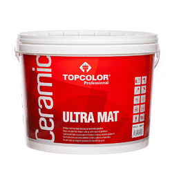 Padidinto matiškumo lateksiniai dažai vidaus darbams TOPCOLOR Ceramic Ultra Mat, balta (A bazė), 10 L